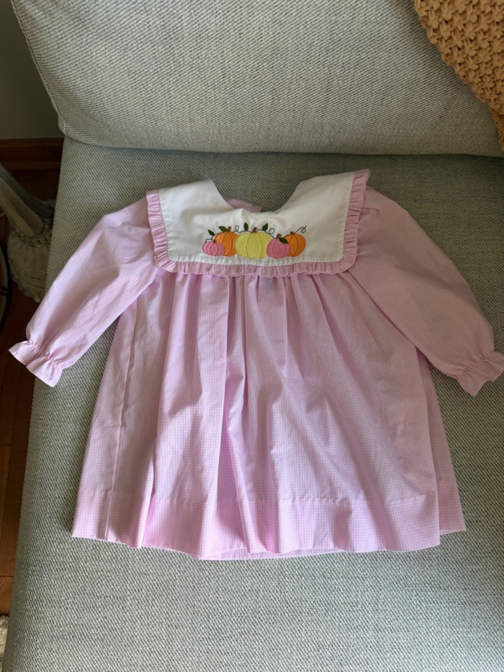 Like New - Stitchy Fish - Toddler Pink Pumpkin Embroidered Dress